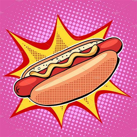 Hot dog fast food vector pop art – Artofit