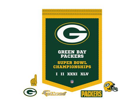 Green Bay Packers Super Bowl Champions Banner Wall Decal | Shop Fathead® for Green Bay Packers Decor