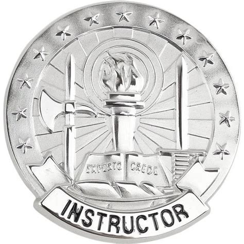 ARMY IDENTIFICATION BADGE: BASIC INSTRUCTOR - SILVER | eBay