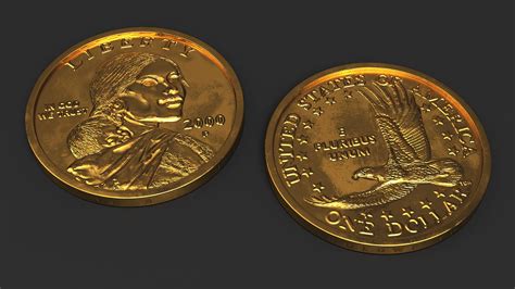 Sacagawea Golden Dollar 3D Model - TurboSquid 2141589