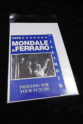 MONDALE FERRARO Flyer Pamphlet 1984 Presidential Campaign Democratic ...