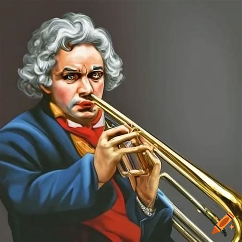 Beethoven playing the trombone on Craiyon