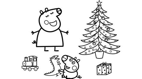 Peppa Pig Christmas Coloring Pages Peppa Pig and George - YouTube