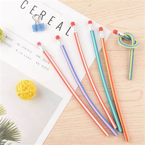 25 Pcs Soft Flexible Bendy Pencils Magic Bend Toys School Stationary ...