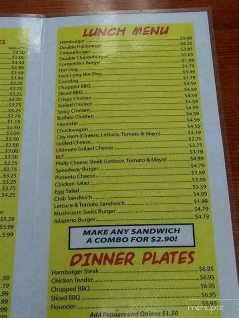 Online Menu of Speedway Cafe, Connelly Springs, NC