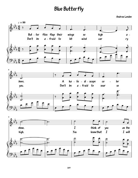 Blue Butterfly Sheet music for Piano, Vocals (Solo) | Musescore.com