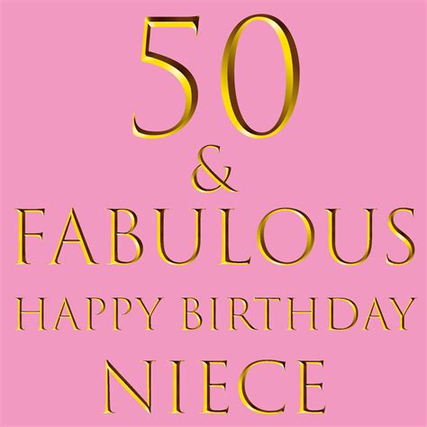 Niece 50th Birthday Card '50 & Fabulous' | Etsy