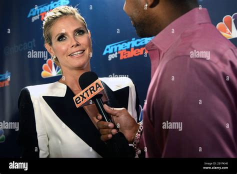 Heidi Klum (L) being interview by A.J. Calloway at 'America's Got ...