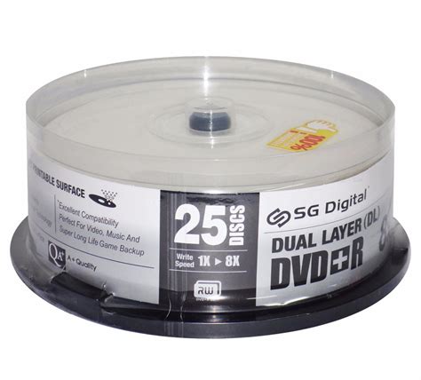 Dvd Dual Layer O Doble Capa Sg Digital 8.5 Gb Paq. 50 Unid - Bs. 1.405,00 en Mercado Libre