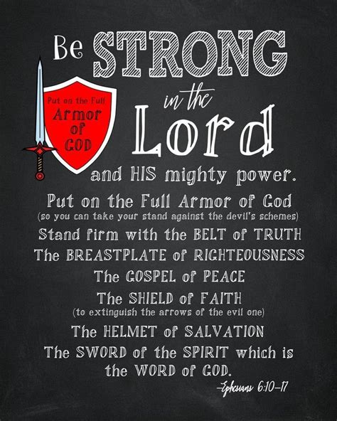 Armor of God Scripture Printable Ephesians 6:10-18 Put on the Full ...