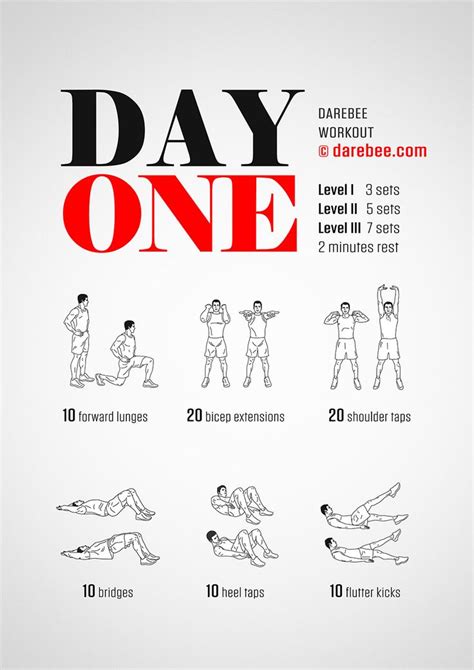 Day One Workout | Full body workout routine, Fitness workout for women, Calisthenics workout