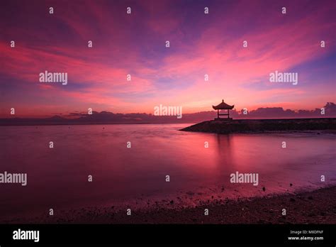 Pavilion, dawn, Sanur beach, Bali, Indonesia Stock Photo - Alamy