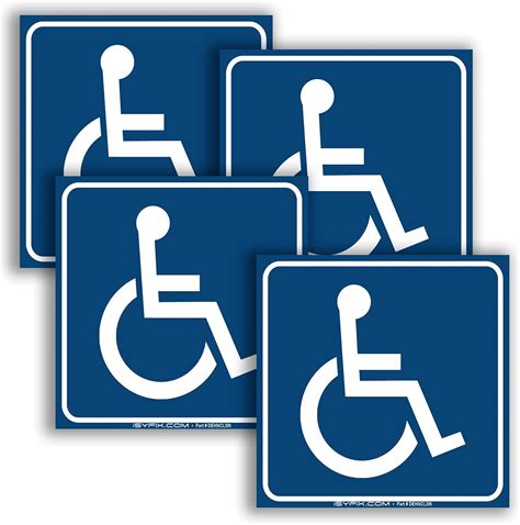 Amazon.com: iSYFIX Handicap Signs Stickers Decal Symbol - 4 pack, 3x3 inch - Disable Wheelchair ...