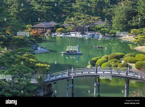 Japan, Shikoku Island, Takamatsu City, Ritsurin Koen Garden Stock Photo ...