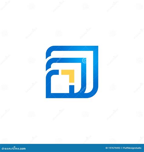 The Logo of Three Squares and an Arrow Stock Vector - Illustration of enlarged, management ...