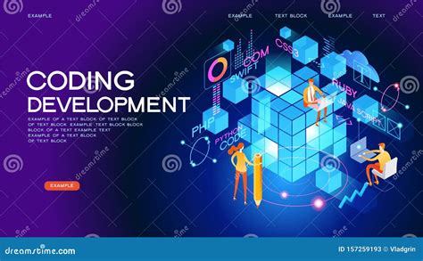 Programming web banner stock vector. Illustration of interface - 157259193