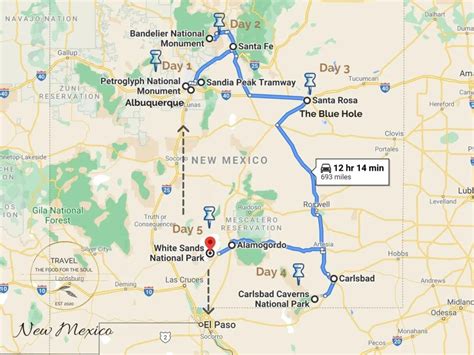 5 Day New Mexico Trip Itinerary Map | Travel The Food For The Soul