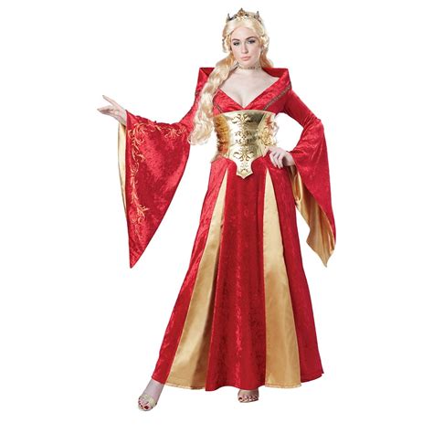 Womens Red Medieval Queen Halloween Costume - Walmart.com