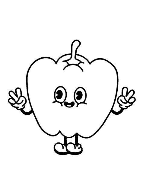 Bell Pepper for Kids Coloring Page - Free Printable Coloring Pages