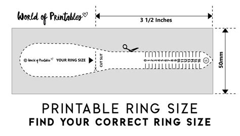 Printable Ring Size Chart - Find Your Ring Size Easy - World of ...