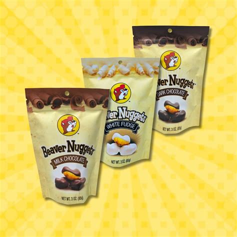 Chocolate Covered Beaver Nuggets, 3 Oz, Buc-ee's Chocolate Beaver Nuggets, Milk Chocolate, White ...