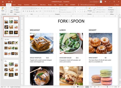 4 Steps to Create a Restaurant Menu in PowerPoint