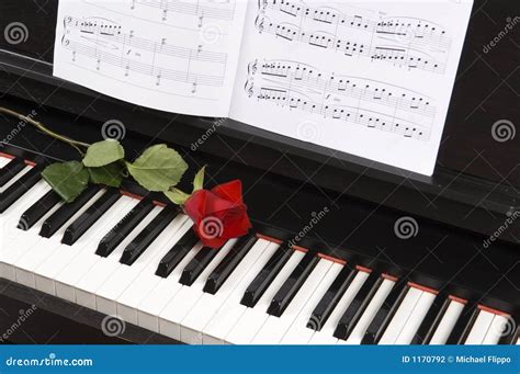 Sheet Music With Rose On Piano Stock Photography - Image: 1170792