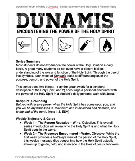 Dunamis | Teaching | Download Youth Ministry