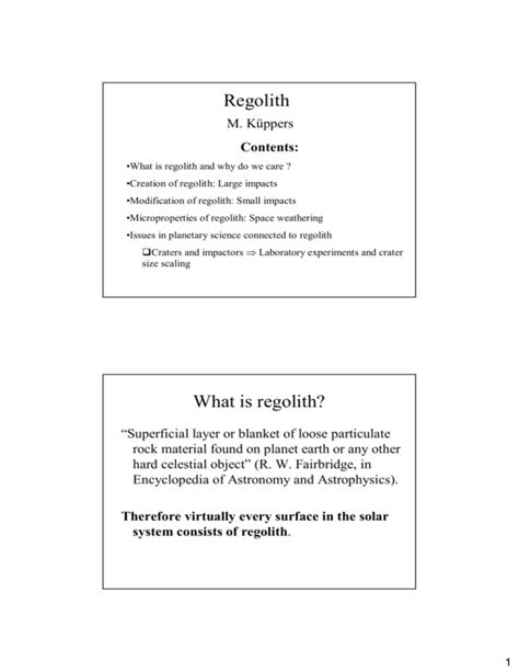 Regolith What is regolith?