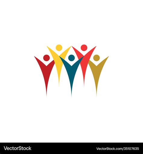 People group crowd social logo icon design Vector Image