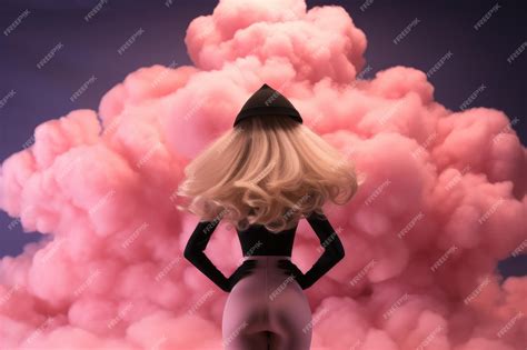 Premium Photo | Pink nuclear bomb mushroom cloud and Barbie doll movie themed