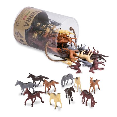 Buy Terra by Battat – 60 Pcs Wild Horses Tube – Miniature Horse Toys – Plastic Animal Toys ...