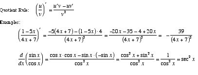 Mathwords: Quotient Rule