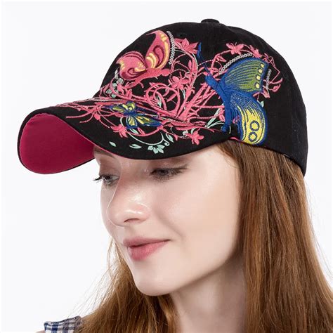 Butterflies and Flowers Embroidered Baseball Caps 2017 New High quality ...