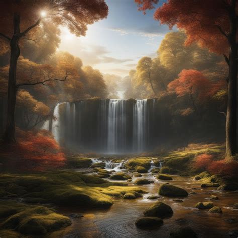 Premium AI Image | autumn landscape with a river in the forestautumn ...