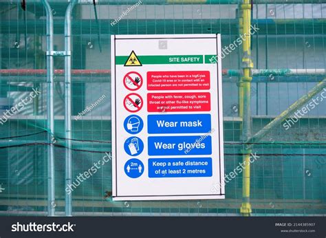 Construction Site Health Safety Message Rules Stock Photo 2144385907 ...