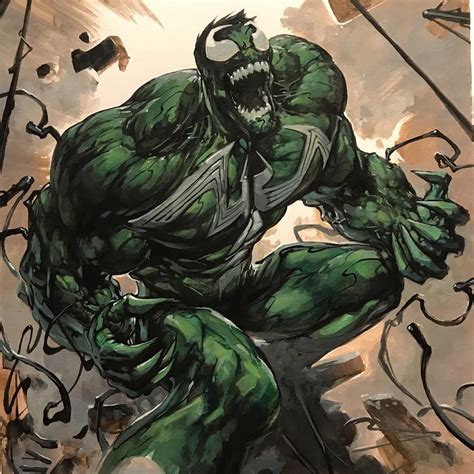 Venomized Hulk Acrylic Commission. Comic Heroes, Marvel Heroes, Marvel ...