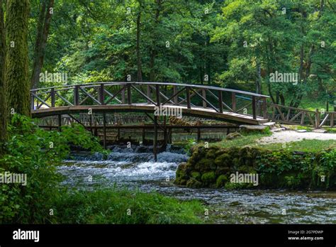 Sarajevo Bosnia and Herzegovina - 10.07.2021: Ilidza Vrelo Bosne nature green park in Sarajevo ...