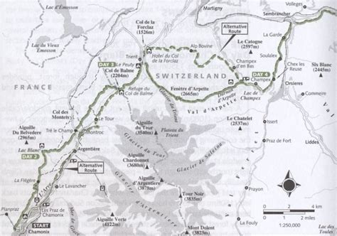 Maps of The Haute Route from Chamonix to Zermatt