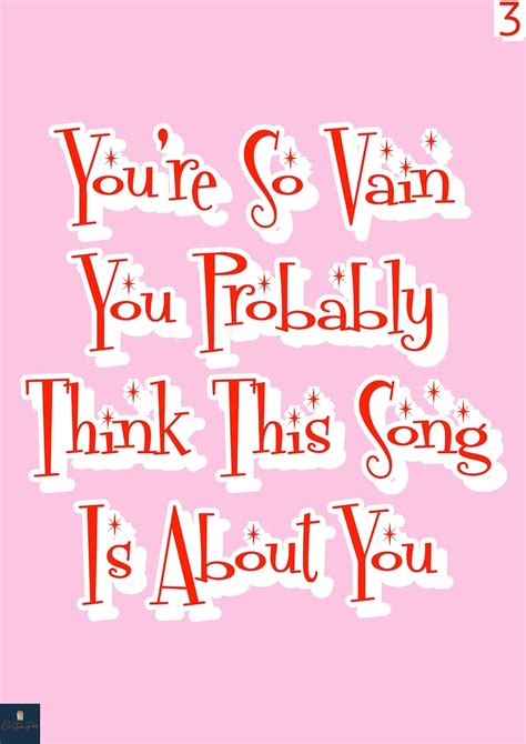 You're so Vain Lyrics Print Carly Simon Inspired Music - Etsy