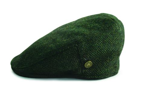 Irish Designed Herringbone Wool Cap With Shamrock Badge, Green Colour | Wool caps, Hats for men ...