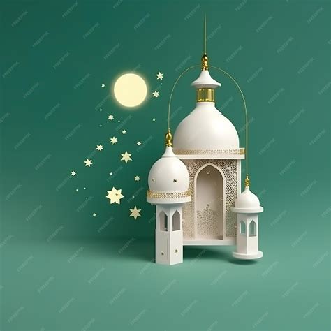 Premium AI Image | A paper model of a mosque with a moon and stars on ...