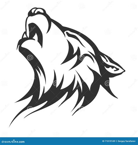 Tribal tattoo wolf designs stock vector. Illustration of agile - 71019149