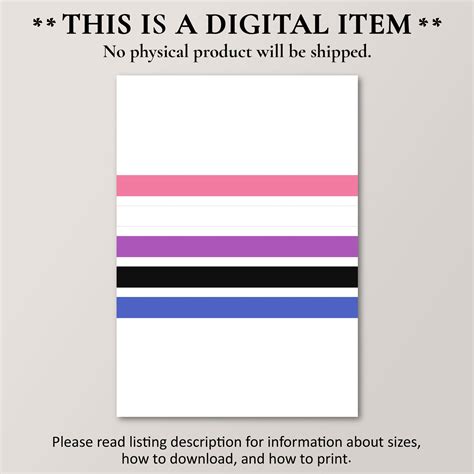 Genderfluid Flag Colors Print Minimalist Design LGBTQIA - Etsy