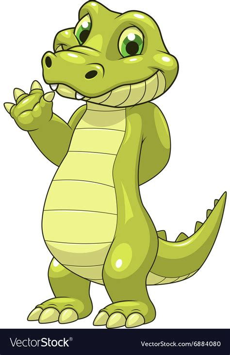 Cute funny crocodile Royalty Free Vector Image