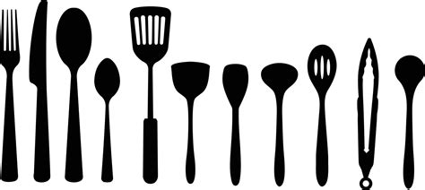 A collection of vector kitchen utensils for artwork compositions ...