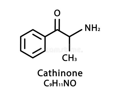 Cathinone Molecular Structure. Cathinone Skeletal Chemical Formula. Chemical Molecular Formula ...