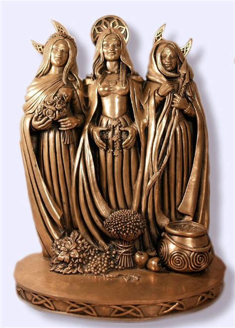 Maid Mother Crone Triple Goddess Statue Pagan Wiccan Altar Icon Bronz ...