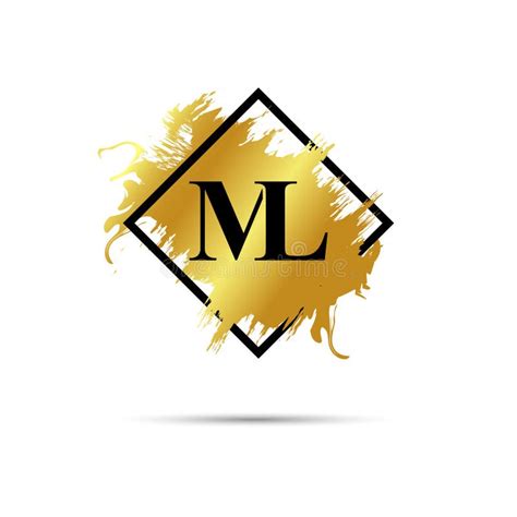 Gold ML Logo Symbol Vector Art Design Stock Illustration - Illustration ...