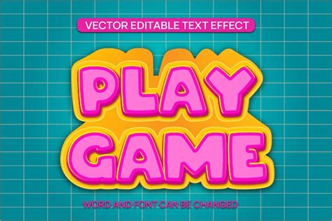 Premium Vector | PLAY GAME TEXT EFFECT VECTOR